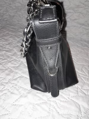Madden NYC Bag Purse Chunky Chain Handle Charms Removable Pouch 9.5"x5.5"x3.75" - Thumbnail 8