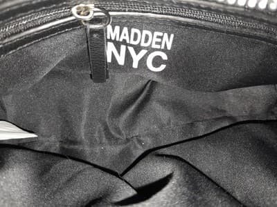 Madden NYC Bag Purse Chunky Chain Handle Charms Removable Pouch 9.5"x5.5"x3.75" - Thumbnail 11