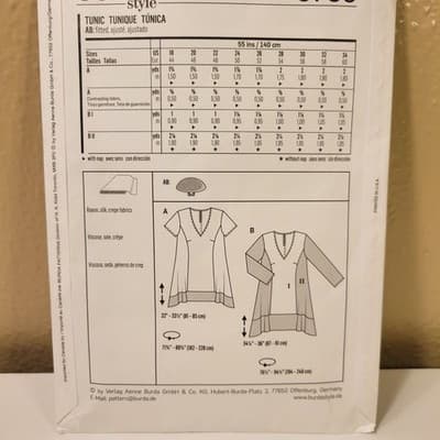 Burda Style 6786 Plus Size Tunic Top Sewing Pattern Easy Flowy Boho US 18–34 - Thumbnail 5