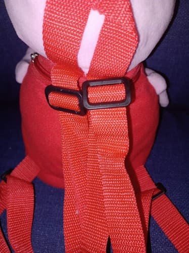 Peppa Pig Pink & Red Plush Backpack Stuffed Toy Animal with Zipper Pocket 3D - Thumbnail 5