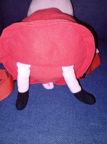 Peppa Pig Pink & Red Plush Backpack Stuffed Toy Animal with Zipper Pocket 3D - Thumbnail 9