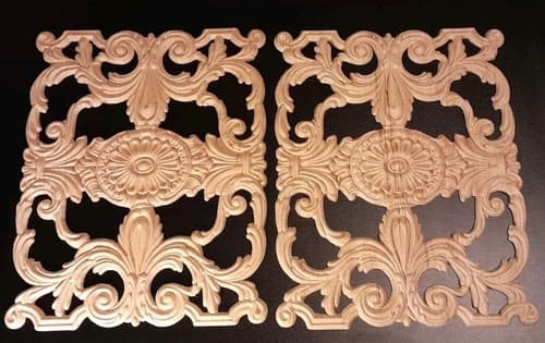 Acanthus Leaf Panels Furniture Applique Architectural Onlay 10 1/4" W X 13 1/4" - Thumbnail 2