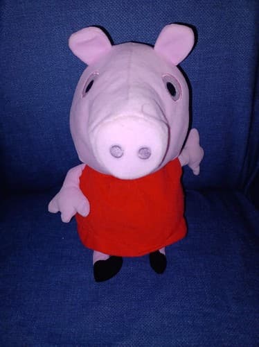 Peppa Pig Pink & Red Plush Backpack Stuffed Toy Animal with Zipper Pocket 3D - Image 1
