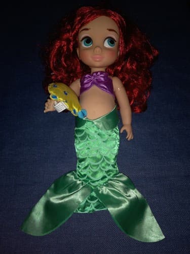 Disney Animator Ariel Toddler Doll 15 Inch with Flounder Little Mermaid - Thumbnail 2