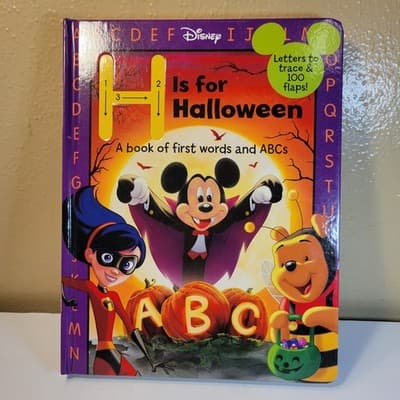 Disney H Is for Halloween ABC Book Hardcover Kids Interactive Flaps VG - Image 1