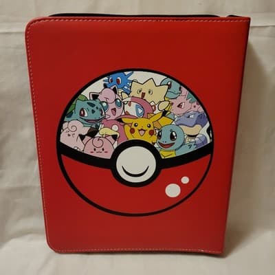 Pokemon Trading Card Binder with Zipper PU Leather 9 Pocket - 360 Card Capacity - Thumbnail 4