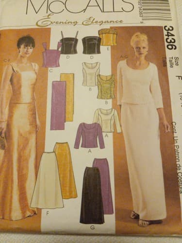 MCCALLS 3436 WOMENS PATTERN TOP & SKIRT MOTHER OF THE BRIDE SIZE 16 18 20 - Thumbnail 2