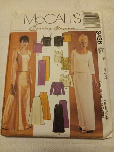MCCALLS 3436 WOMENS PATTERN TOP & SKIRT MOTHER OF THE BRIDE SIZE 16 18 20 - Image 1