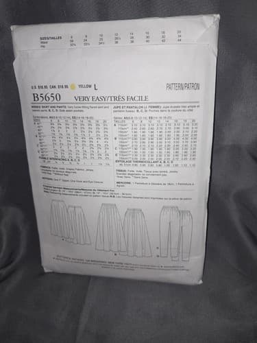 Butterick B5650 Fast & Easy Skirt & Pants Sewing Pattern Size 6 8 10 12 14 OOP - Thumbnail 2