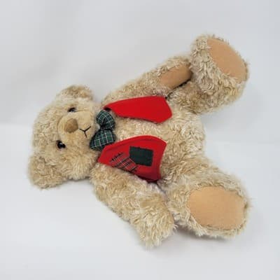 Hallmark Teddy Bear Plush Stuffed Animal Red Vest Bow Tie Holiday Christmas - Thumbnail 7