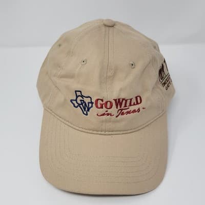 GAMEGUARD | Go Wild In Texas | Adjustable Khaki Fishing Cap Embroidered NEW - Image 1