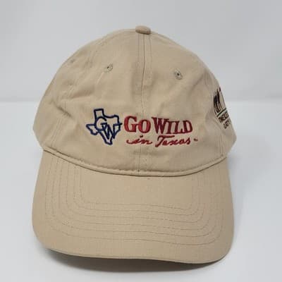 GAMEGUARD | Go Wild In Texas | Adjustable Khaki Fishing Cap Embroidered NEW - Thumbnail 2