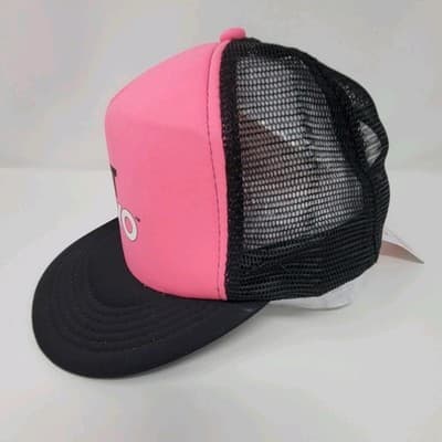 CUSTOM INK | Not Mayo | Adjustable Snapback Trucker Hat Pink Black Foam New - Thumbnail 3