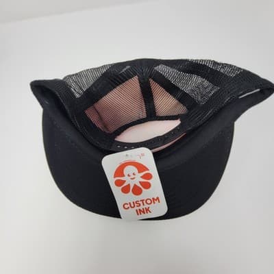 CUSTOM INK | Not Mayo | Adjustable Snapback Trucker Hat Pink Black Foam New - Thumbnail 7