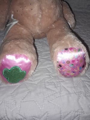Build-A-Bear 16 inch Girl Scout Brown Bear Pink Sparkle Fur Embroidered Shamrock - Thumbnail 6