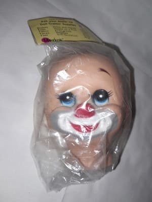 Vtg Crafting Mr & Mrs Santa Claus Doll Heads 3” & Smiling Hobo Clown Head Lot 3 - Thumbnail 10