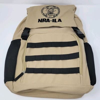 NRA-ILA Embroidered Eagle Logo Backpack Tactical Bug Out Bag Beige - Image 1