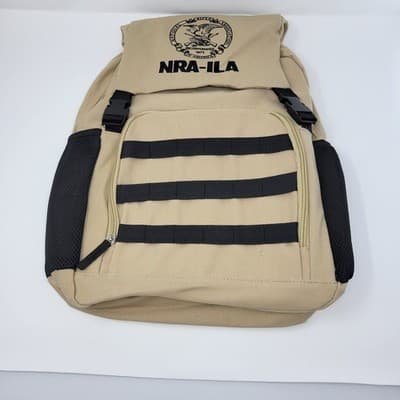 NRA-ILA Embroidered Eagle Logo Backpack Tactical Bug Out Bag Beige - Thumbnail 2