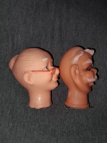 Vtg Crafting Mr & Mrs Santa Claus Doll Heads 3” & Smiling Hobo Clown Head Lot 3 - Thumbnail 3