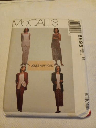 McCalls 6595 Sewing Pattern Women's Jacket Top Skirt and Pants Size 18 UC - Image 1