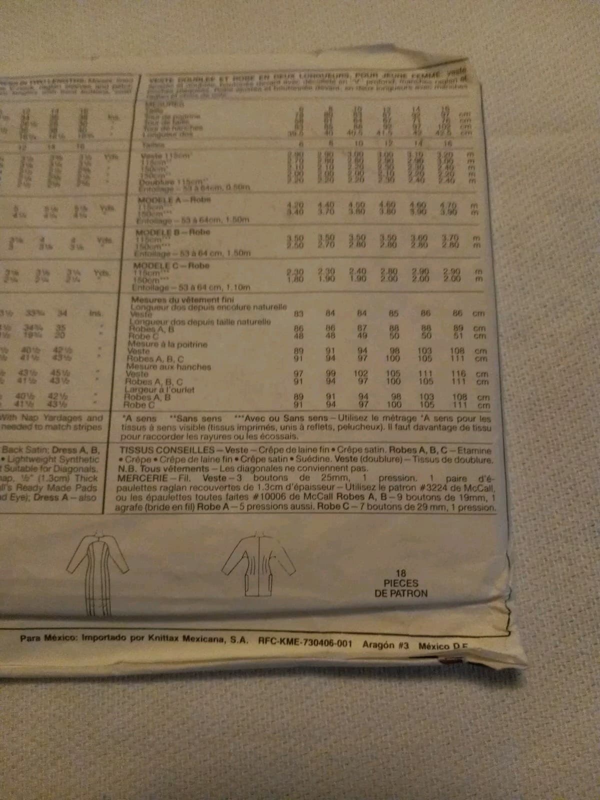 McCalls 5083 Misses' Jacket and Dress Pattern Size 12 NY Collection NY UC - Thumbnail 6