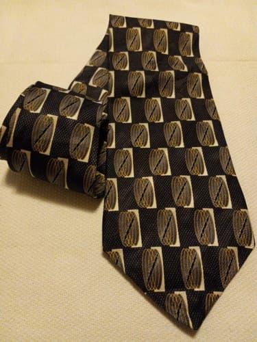Vintage GREGORY Silk tie Made in Italy Rn 99435 L57.5 X W4.00" Gray Necktie - Image 1