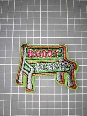 Buddy Bench Patch 1.5" x 2.5" Girl & Boys Scouts Of America New Fun Patch - Image 1
