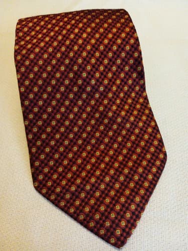 Creation Tie Red Blue Stripes Diamond Squares Lancetti Hiland L 60" X W 4" - Thumbnail 2