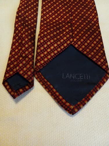 Creation Tie Red Blue Stripes Diamond Squares Lancetti Hiland L 60" X W 4" - Thumbnail 6