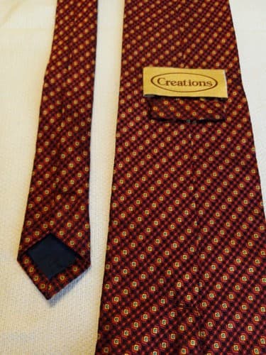 Creation Tie Red Blue Stripes Diamond Squares Lancetti Hiland L 60" X W 4" - Thumbnail 4