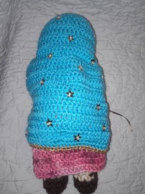Virgin Mary Hand Crocheted Doll 15” w Rosary Handmade Catholic Faith Art - Thumbnail 5
