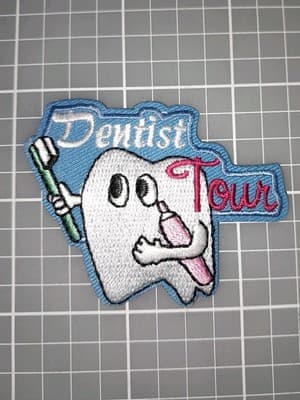 Dentist Tour - GSA Girl Scouts Activity Fun Patch New 2" x 2.25" Tooth Toothpast - Image 1