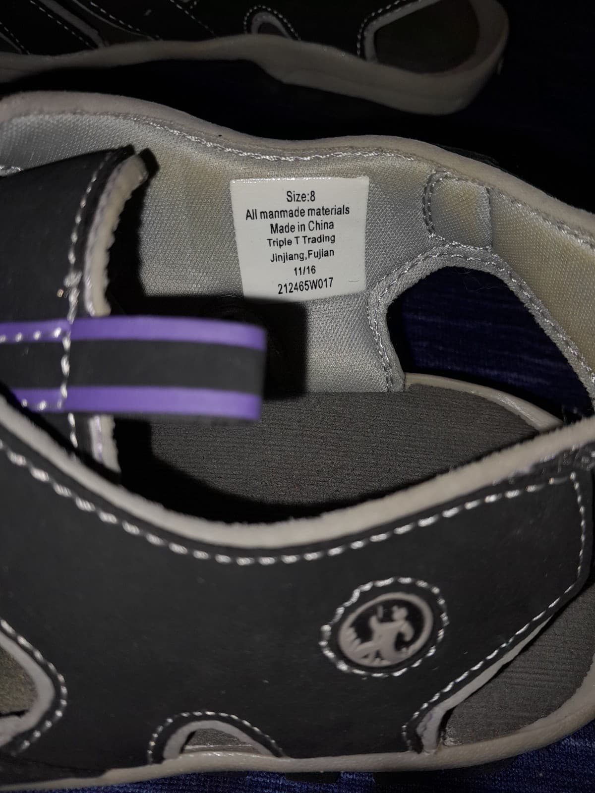 NORTHSIDE WOMEN'S BURKE II SPORT SANDALS BLACK / LILAC Size 8 EUC - Thumbnail 5