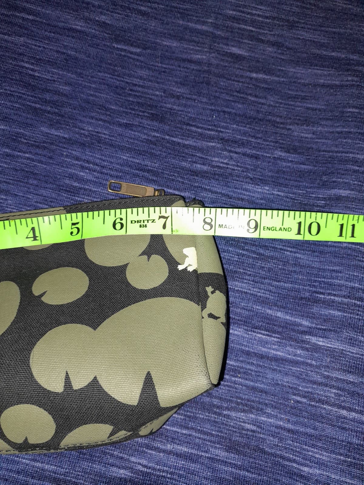 Japanese Cotton & Polyester Bag, SUIRE Small Makeup Tote Black Green Frog - Thumbnail 8