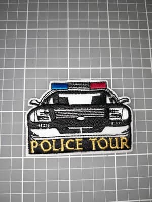 POLICE TOUR Station Car Fun Patches Crests Badges 1.75"×2.5" New - Image 1