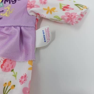UNEEDA My 1st Baby Doll Outfit Purple Floral Pajamas 8in Plush Clothes Only - Thumbnail 4