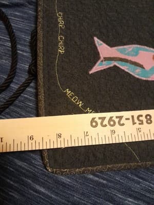Quilted Appliqued Cat Bird Fish Purse Bag Bowman Fiber Arts Designs Tapestry - Thumbnail 6