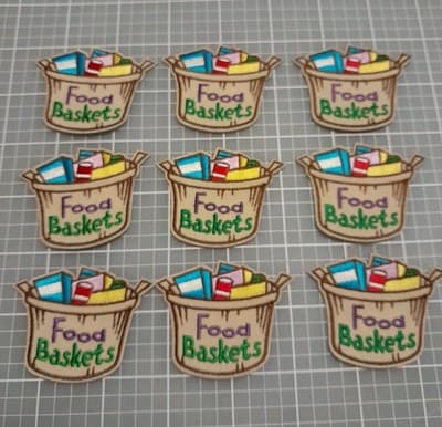 FOOD BASKETS Fun Patch Crest Badge Girl Boy Scouts 2"×2.25" New - Thumbnail 3