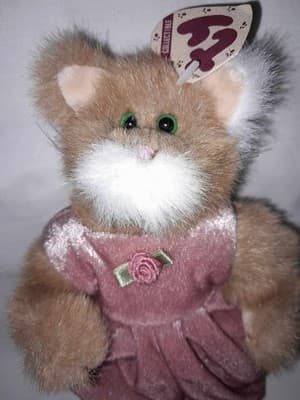 Vintage Ty Beanie Pouncer the Kitten NOS 8.5" Adorable Green Eyes - Thumbnail 2