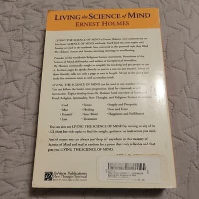 Living the Science of Mind Ernest Holmes PB 1999 8th Printing DeVorss Spiritual - Thumbnail 3