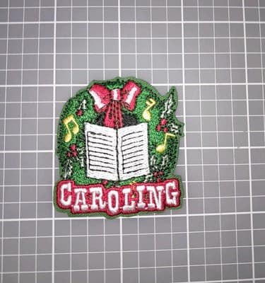Caroling Patch Crest Badge Girl Boys Scouts Christmas Fun Patch 2"×2" New - Image 1