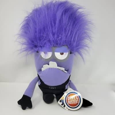 Despicable Me 2 Two Eye Evil Purple Minion 15-18" Plush 2014 Toy Factory w/ Tags - Thumbnail 2