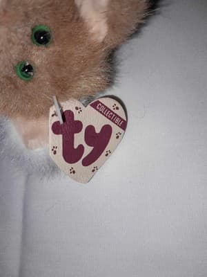Vintage Ty Beanie Pouncer the Kitten NOS 8.5" Adorable Green Eyes - Thumbnail 9