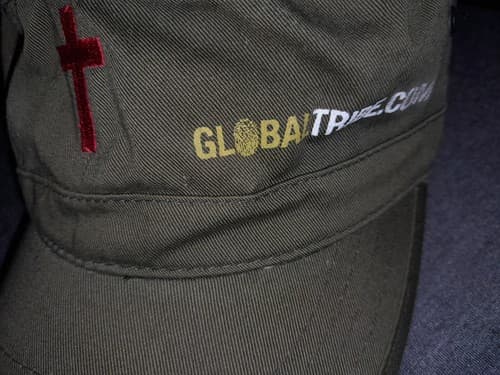 GLOBAL TRIBE Military Cap Hat Olive Green Red Cross Embroidered Streetwear - Thumbnail 3