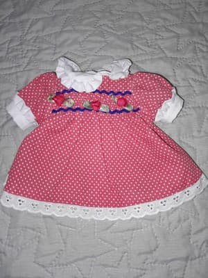 1995 Unimax RED DRESS Eyelet Collar Outfit Fits Precious Playmates Kelly Rosalyn - Image 1