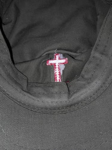 GLOBAL TRIBE Military Cap Hat Olive Green Red Cross Embroidered Streetwear - Thumbnail 8