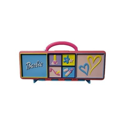 2002 Barbie Accessory Case Storage Box Vintage Tara Toy Mattel pink blue yellow - Image 1