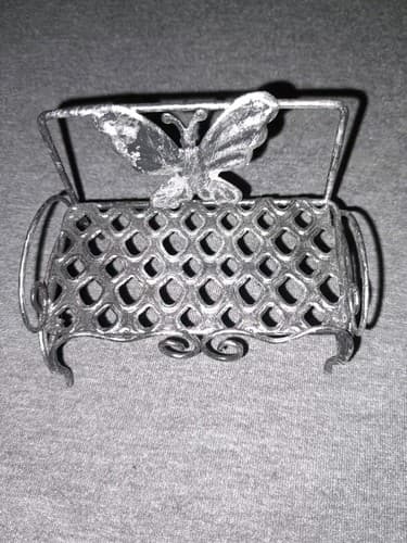 Mini Desktop Butterfly Fairy Bench 3" Wire Furniture Doll House - Image 1