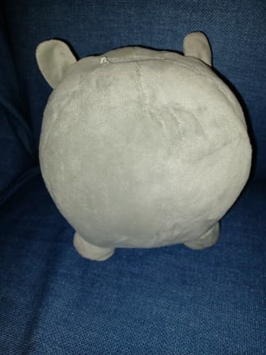 Silver Cat Piggy Bank Plush 10" Jumbo Soft Loveable Kids Oversized FAB NY - Thumbnail 3