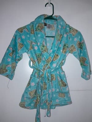 Star Wars Girls The Mandalorian Baby Yoda Luxe Plush Fleece Bath Robe Sz XS (4/5 - Image 1